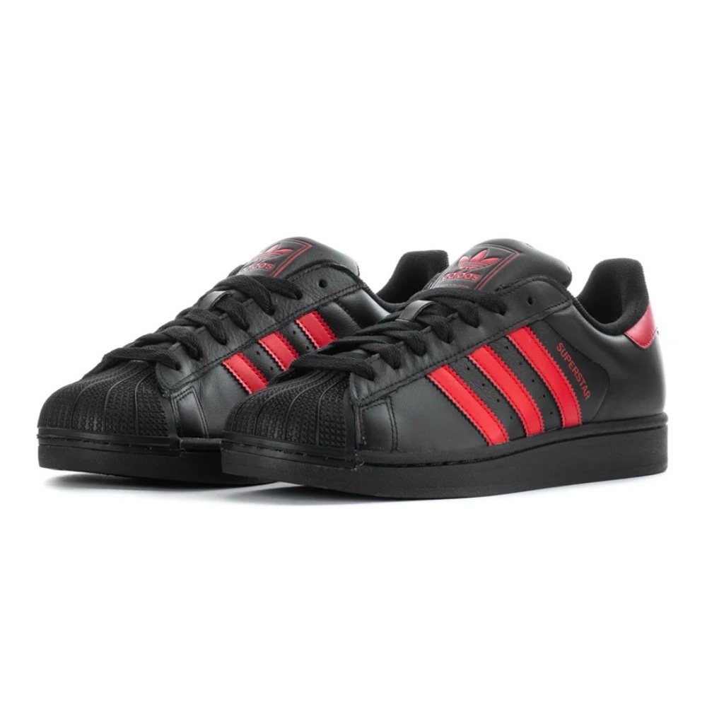 Adidas Superstar Black with Red Stripes 9 - Picture 4 of 6